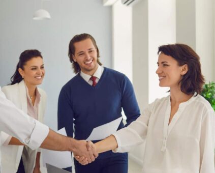 Business team shaking hands