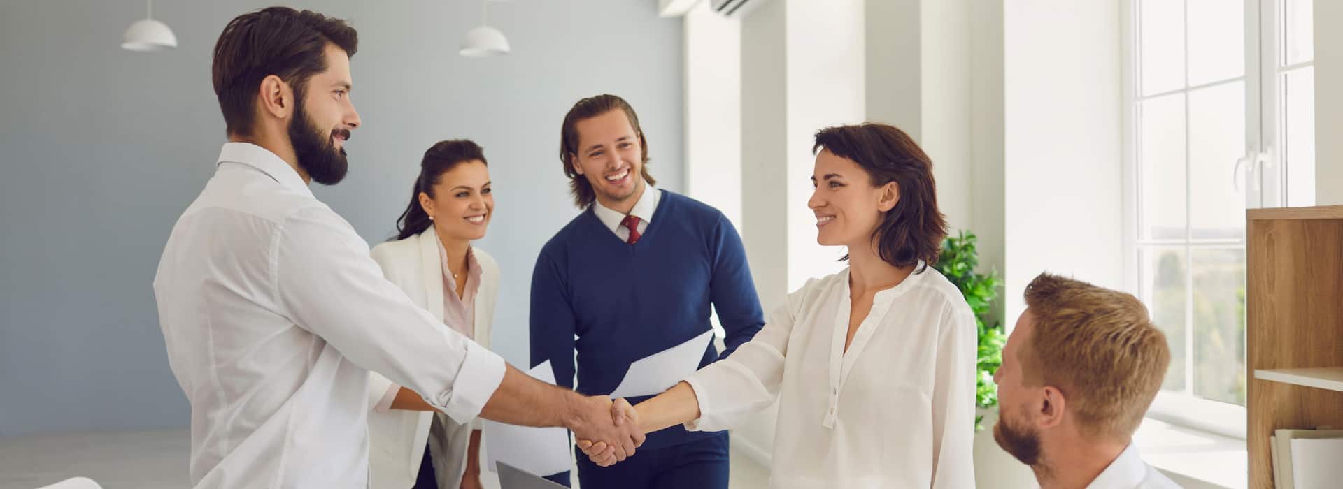 Business team shaking hands